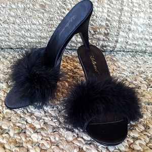 Pin-up Marabou feathered boudoir heels